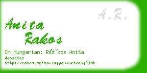 anita rakos business card